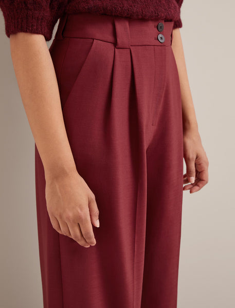 【PORTERNA】Kimmel Brushed Trousers AU24_TR70_MARGOT_DARKRED_LS_11