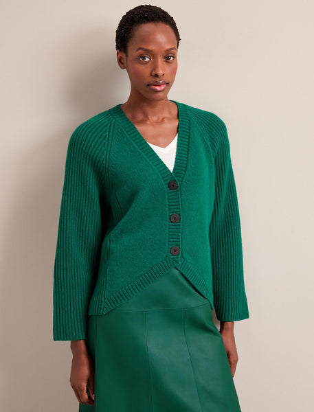 Camila Cashmere Blend Cardigan Racing Green - Main Image
