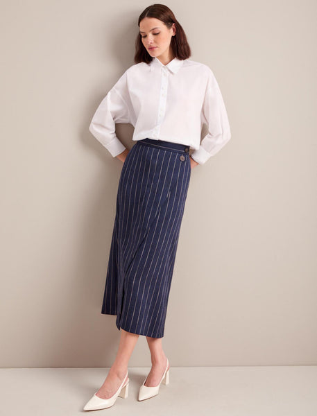 【OVERDUEFLAIR】STRIPE WRAP SKIRT_NAVY STRIPE WRAP SKIRT_YELLOW - overdueflair