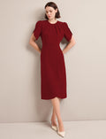 Sophie Techni Voile Midi Dress - Rust