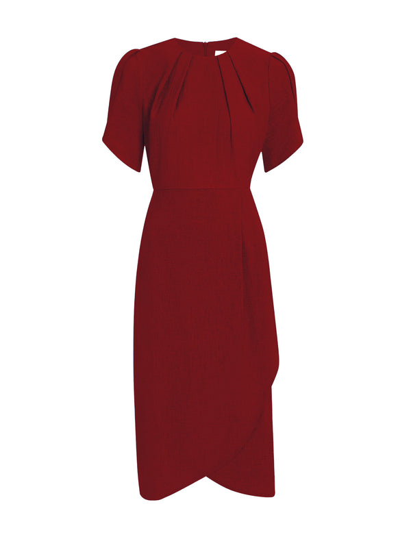 Sophie Techni Voile Midi Dress - Rust