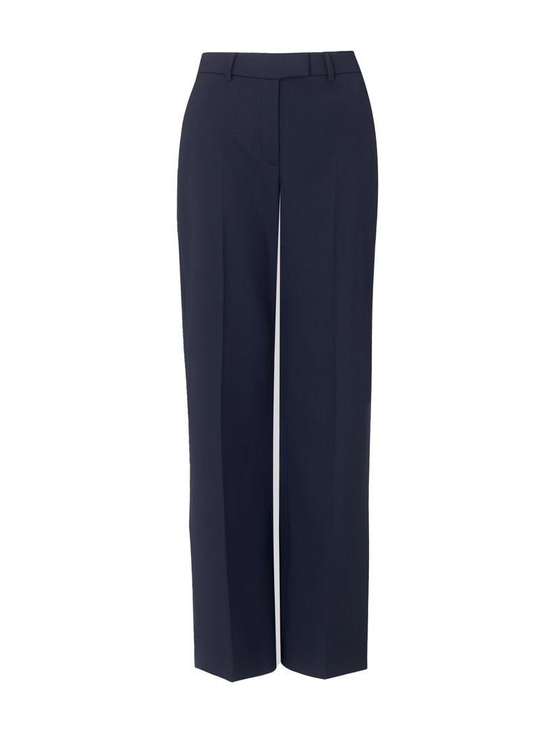 Terence New Wool Wide Leg Trouser - Navy