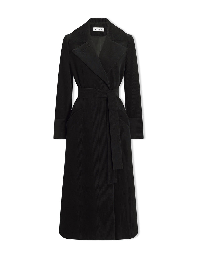 Roxanne Corduroy Coat - Black