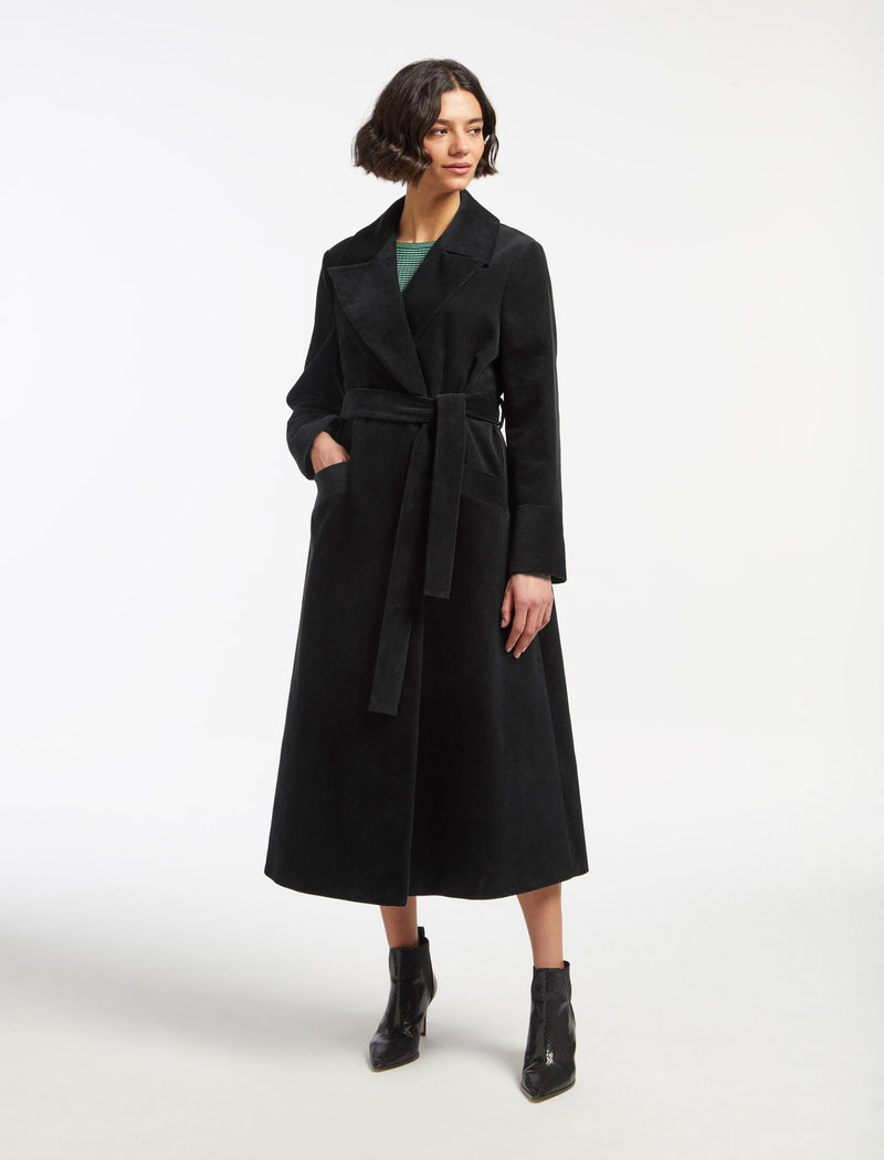 Roxanne Corduroy Coat - Black