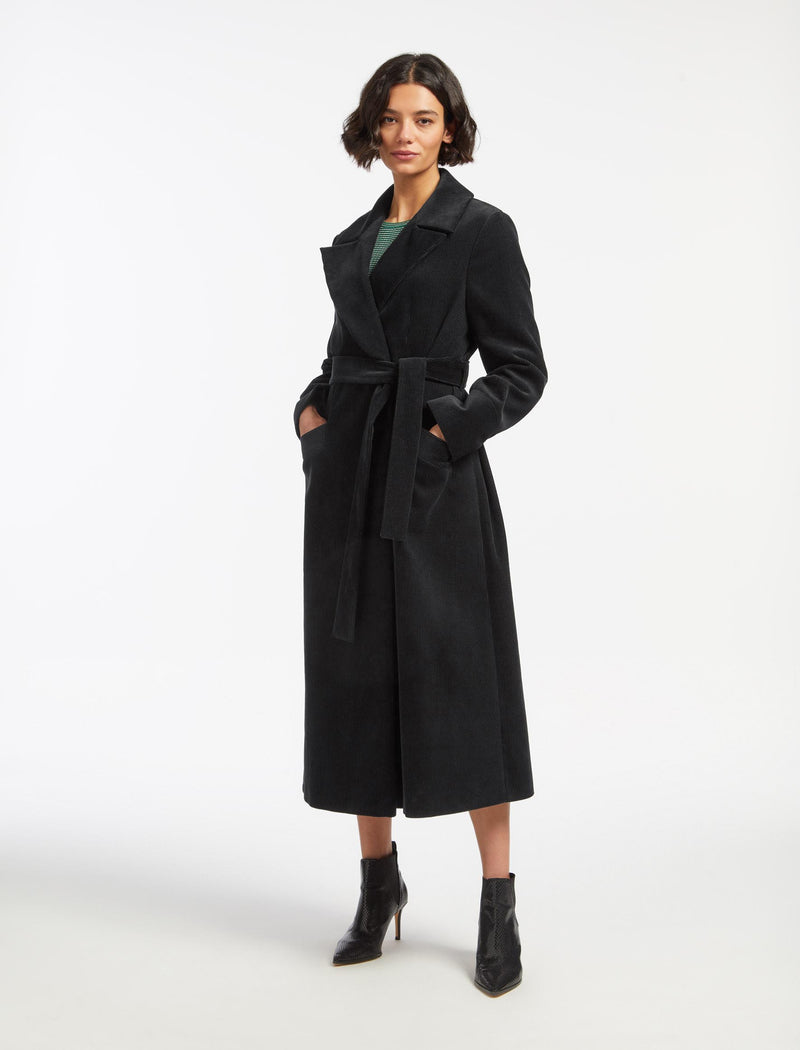 Roxanne Corduroy Coat - Black