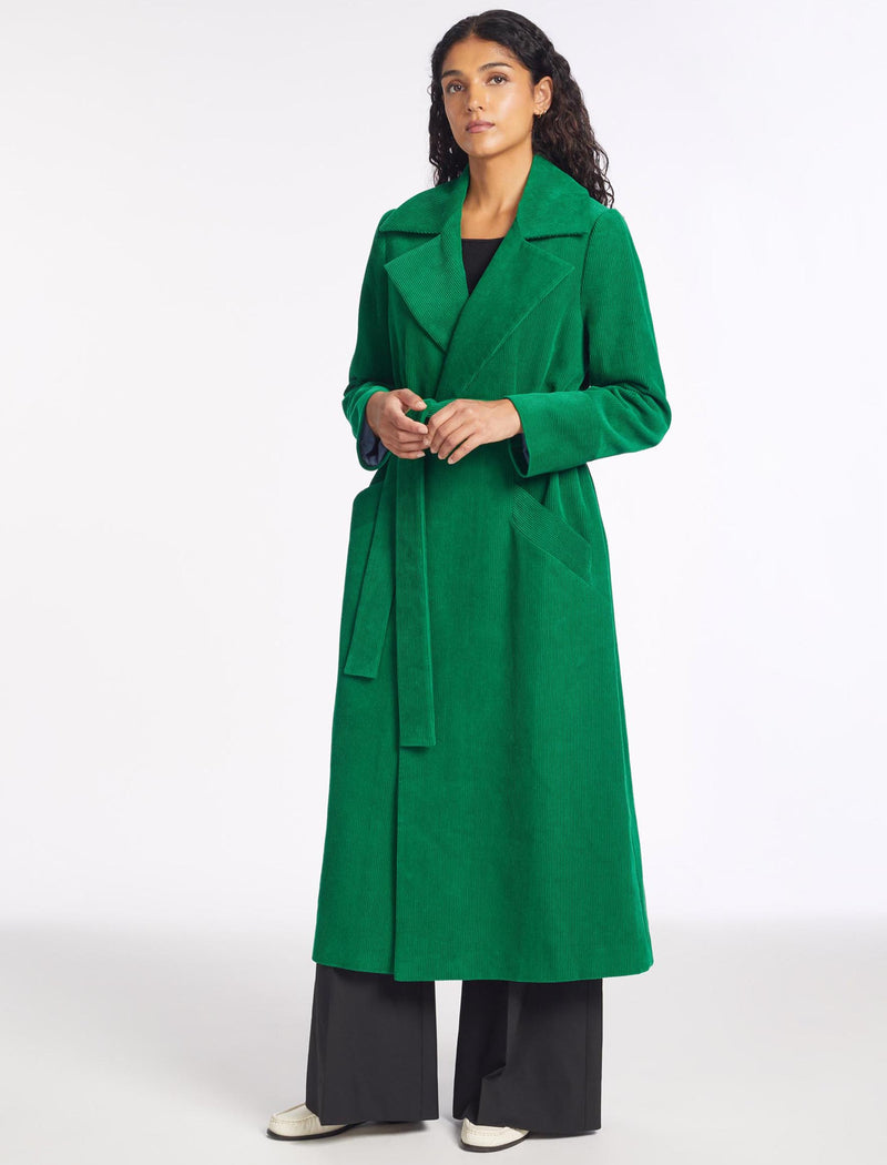 Roxanne Corduroy Coat - Emerald Green