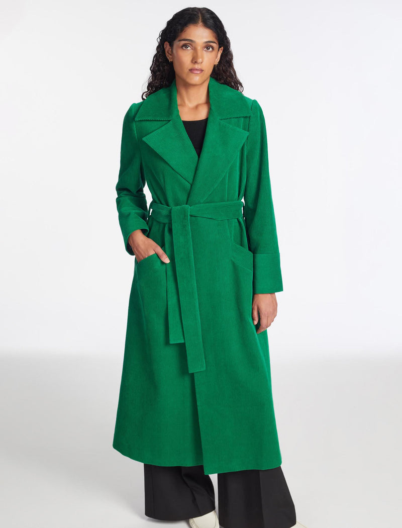 Roxanne Corduroy Coat - Emerald Green