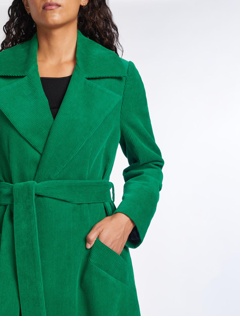 Roxanne Corduroy Coat - Emerald Green