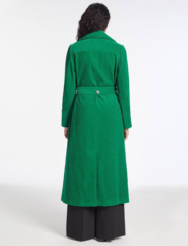 Roxanne Corduroy Coat - Emerald Green