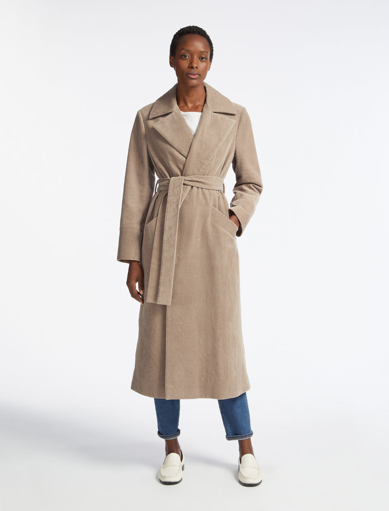 Roxanne Corduroy Coat - Taupe