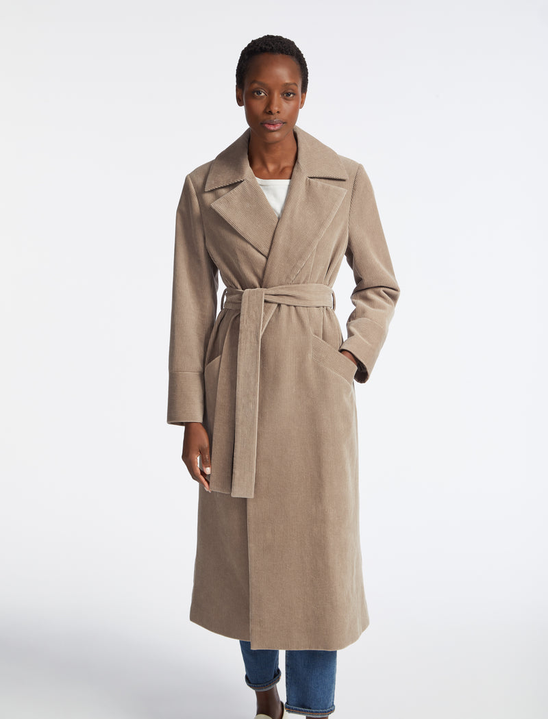 Roxanne Corduroy Coat - Taupe