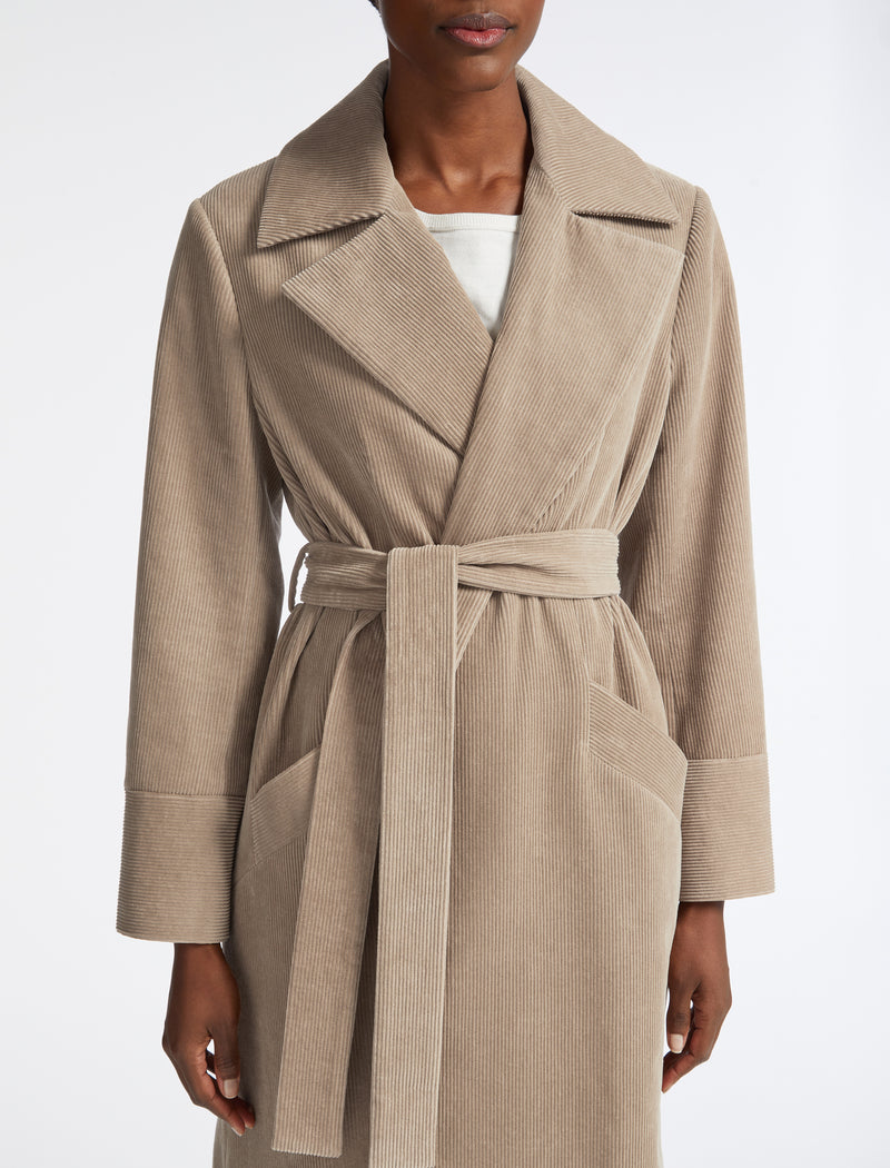 Roxanne Corduroy Coat - Taupe