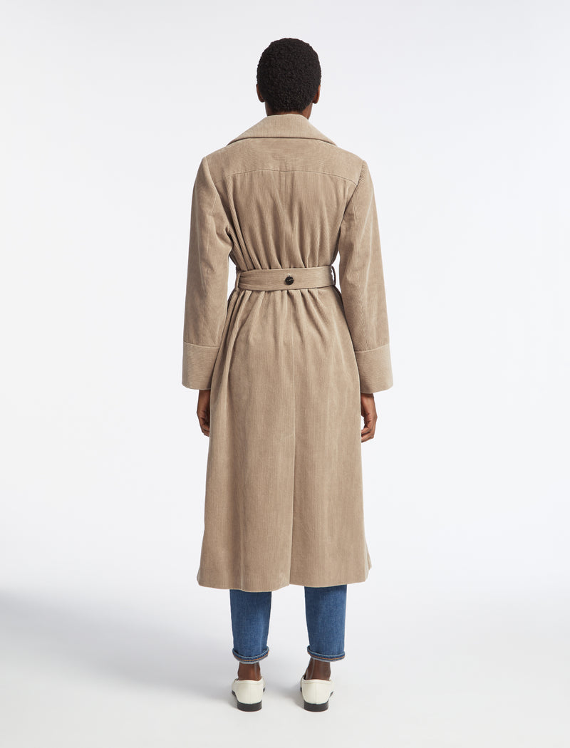 Roxanne Corduroy Coat - Taupe