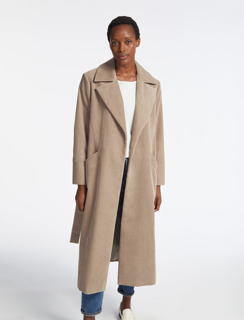 Roxanne Corduroy Coat - Taupe