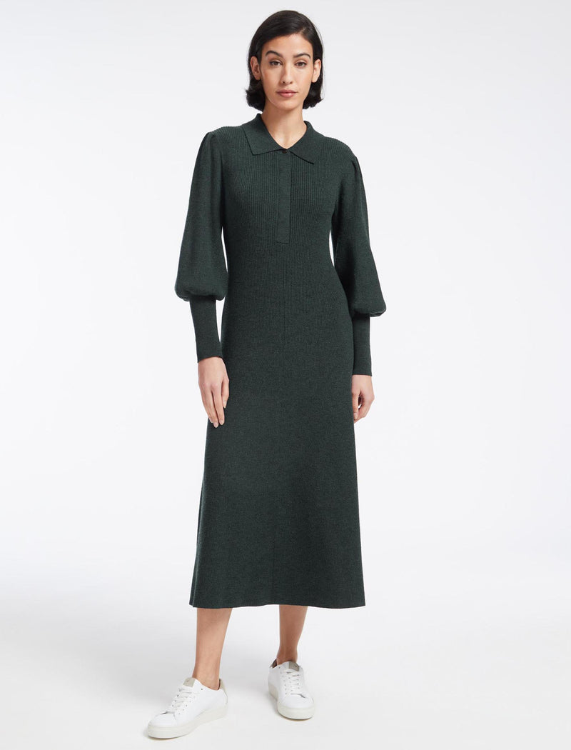 Ribbed Merino Wool Blend Dress