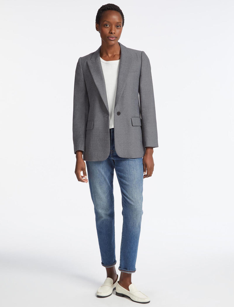 Jordan Stretch Wool Blazer - Mid Grey