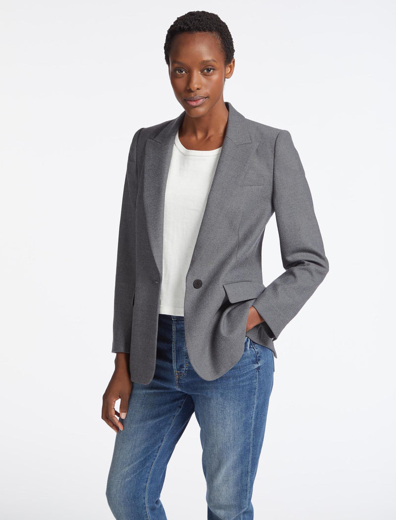 Jordan Stretch Wool Blazer - Mid Grey