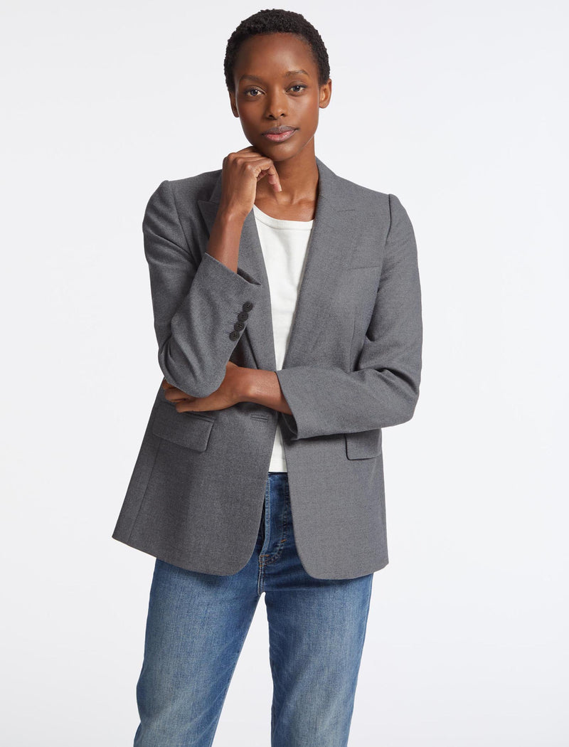 Jordan Stretch Wool Blazer - Mid Grey