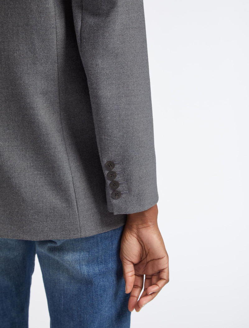 Jordan Stretch Wool Blazer - Mid Grey