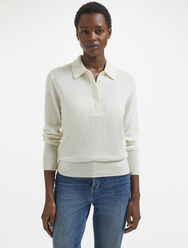 Josie Cashmere Collared Jumper Cream