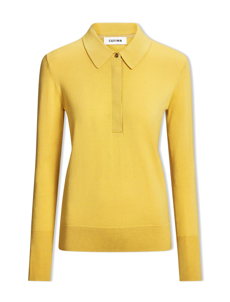 Josie Wool Collared Jumper - Yellow