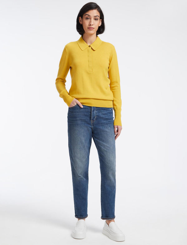 Josie Wool Collared Jumper - Yellow