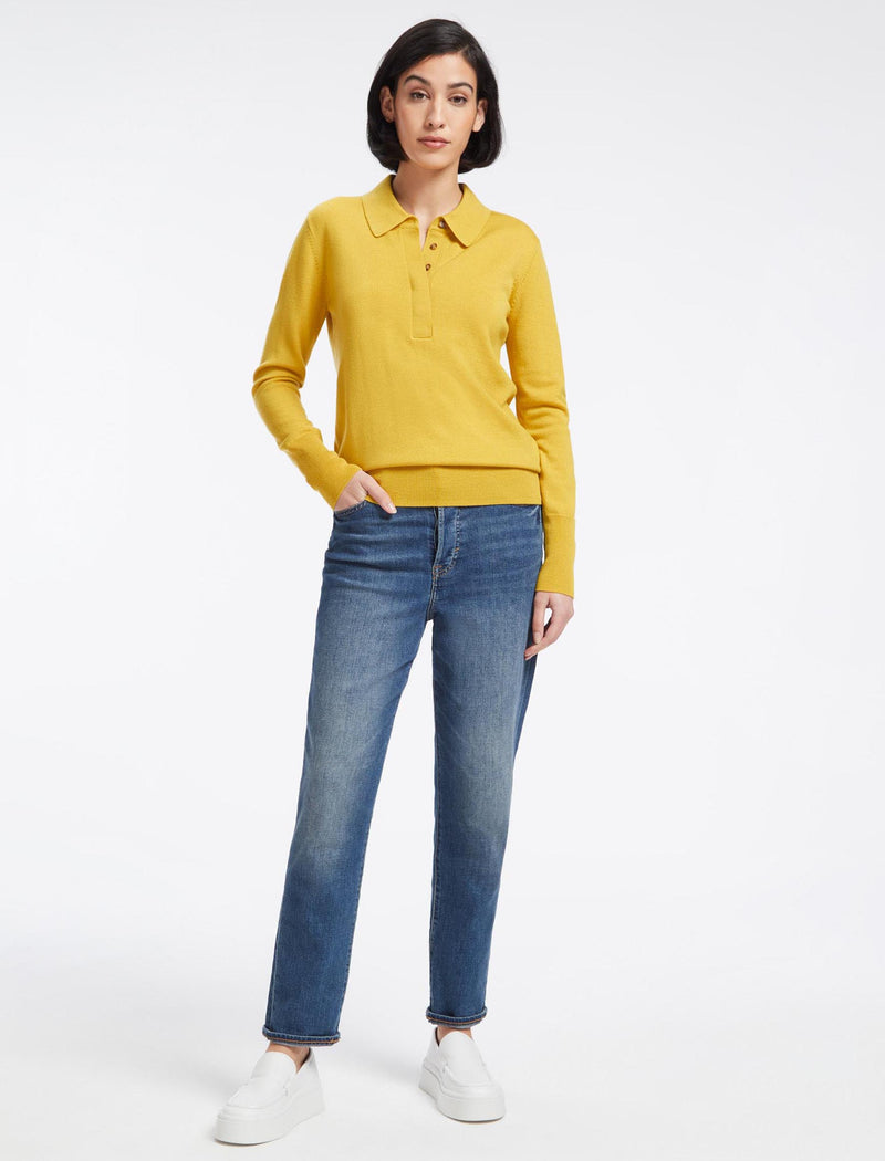 Josie Wool Collared Jumper - Yellow