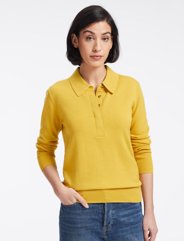 Josie Wool Collared Jumper - Yellow