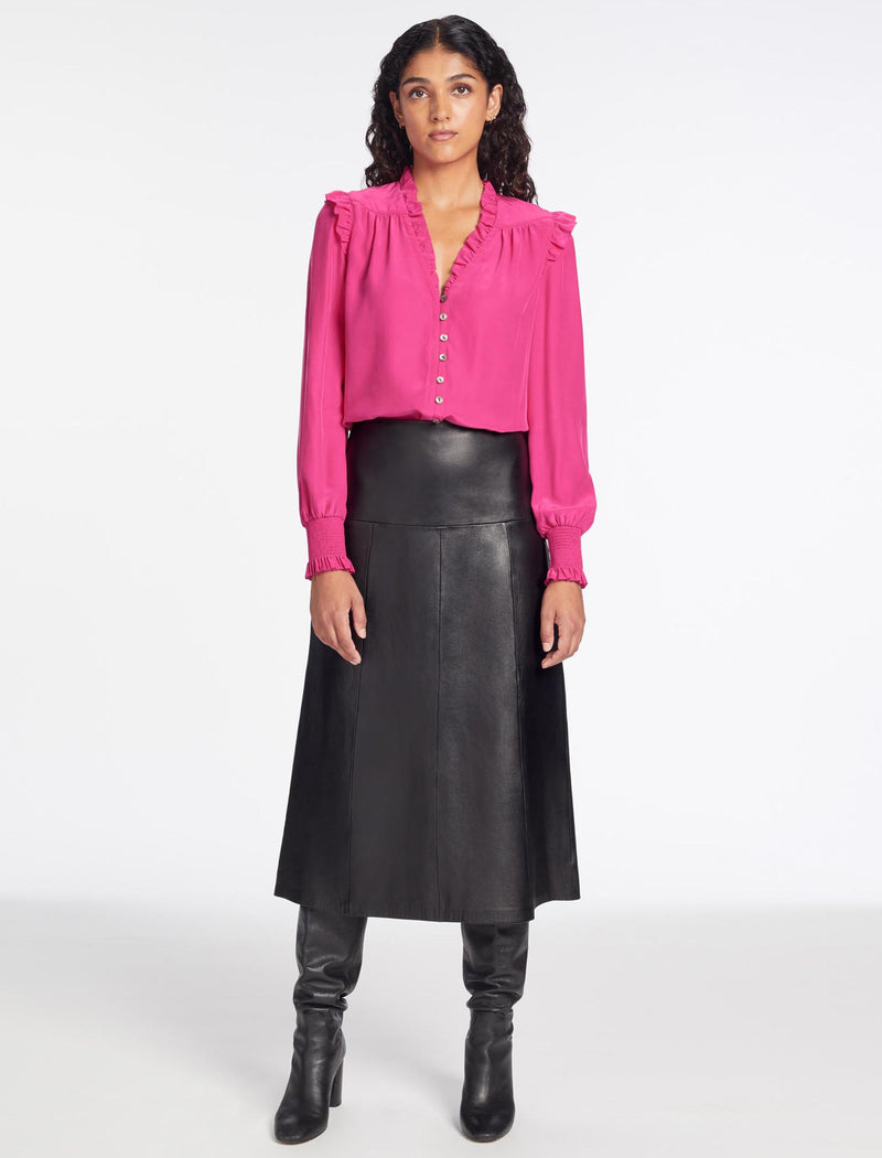 Stella Silk Shirt - Hot Pink