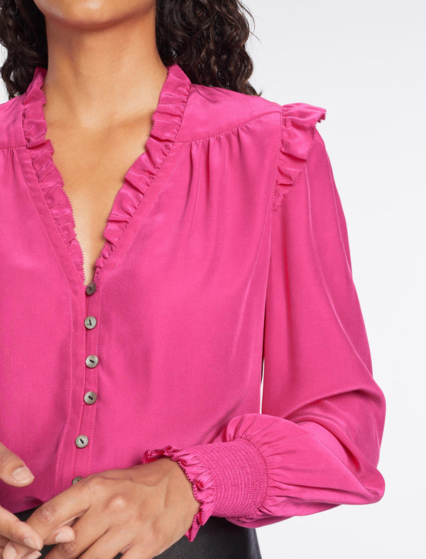 Stella Silk Shirt - Hot Pink