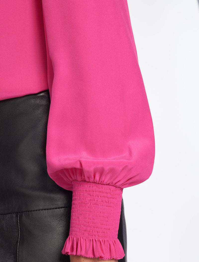 Stella Silk Shirt - Hot Pink