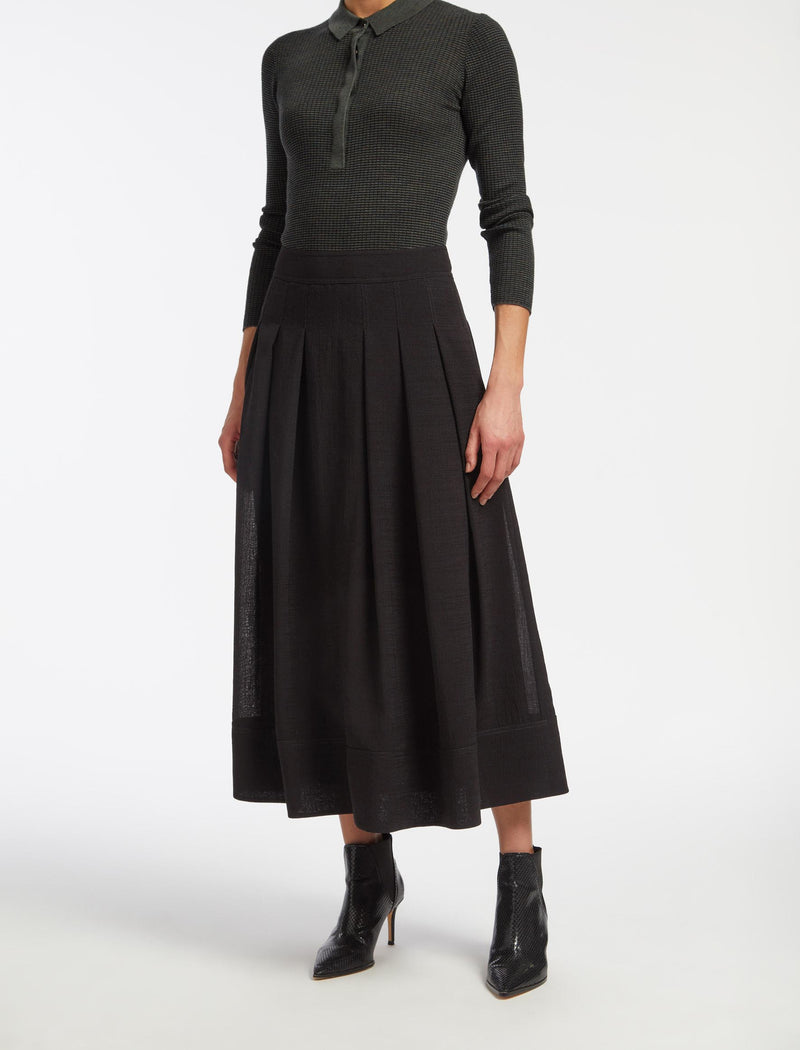 Sophia Techni Voile Maxi Skirt - Black