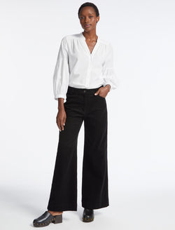 Hayden Corduroy Wide Leg Trouser - Black