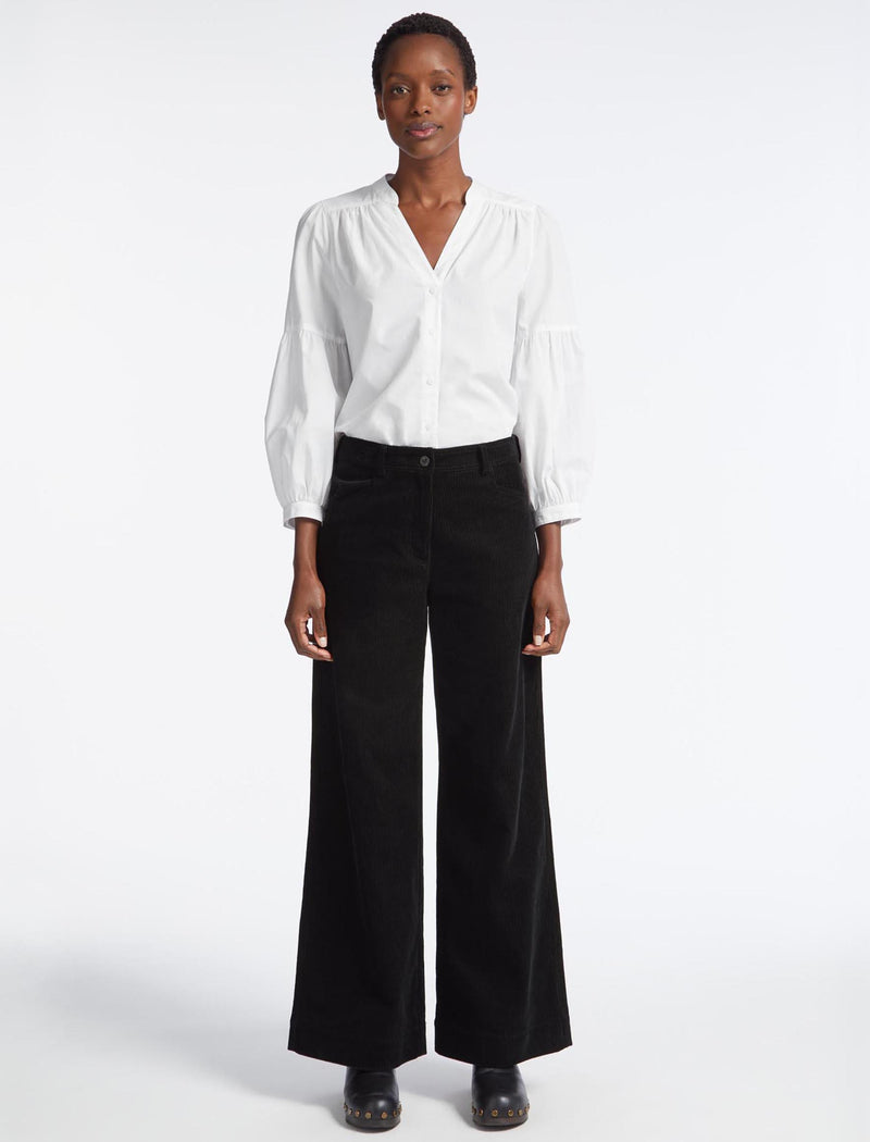 Hayden Corduroy Wide Leg Trouser - Black