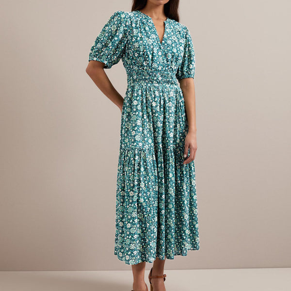 Fearne dream ditsy cotton crinkle midi dress 2025