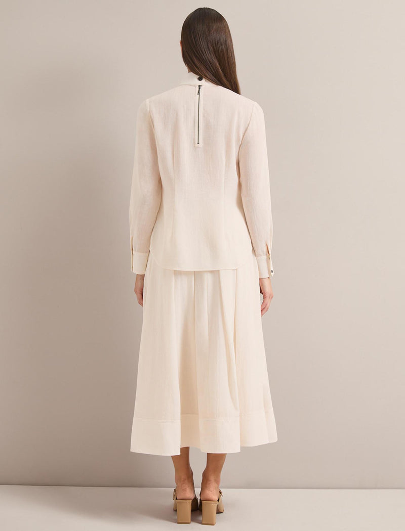 Riley Techni Voile Blouse - Cream