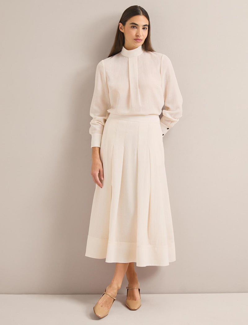 Riley Techni Voile Blouse - Cream