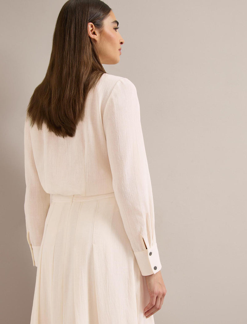 Riley Techni Voile Blouse - Cream