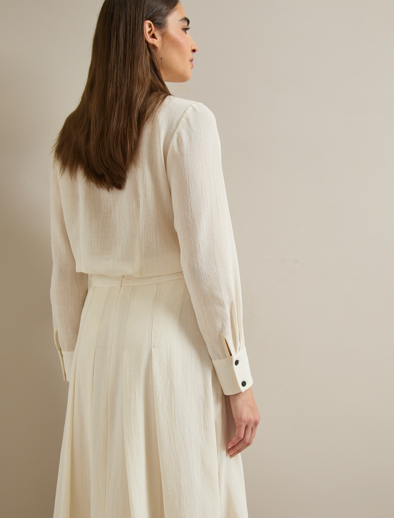 Riley Techni Voile Blouse - Cream
