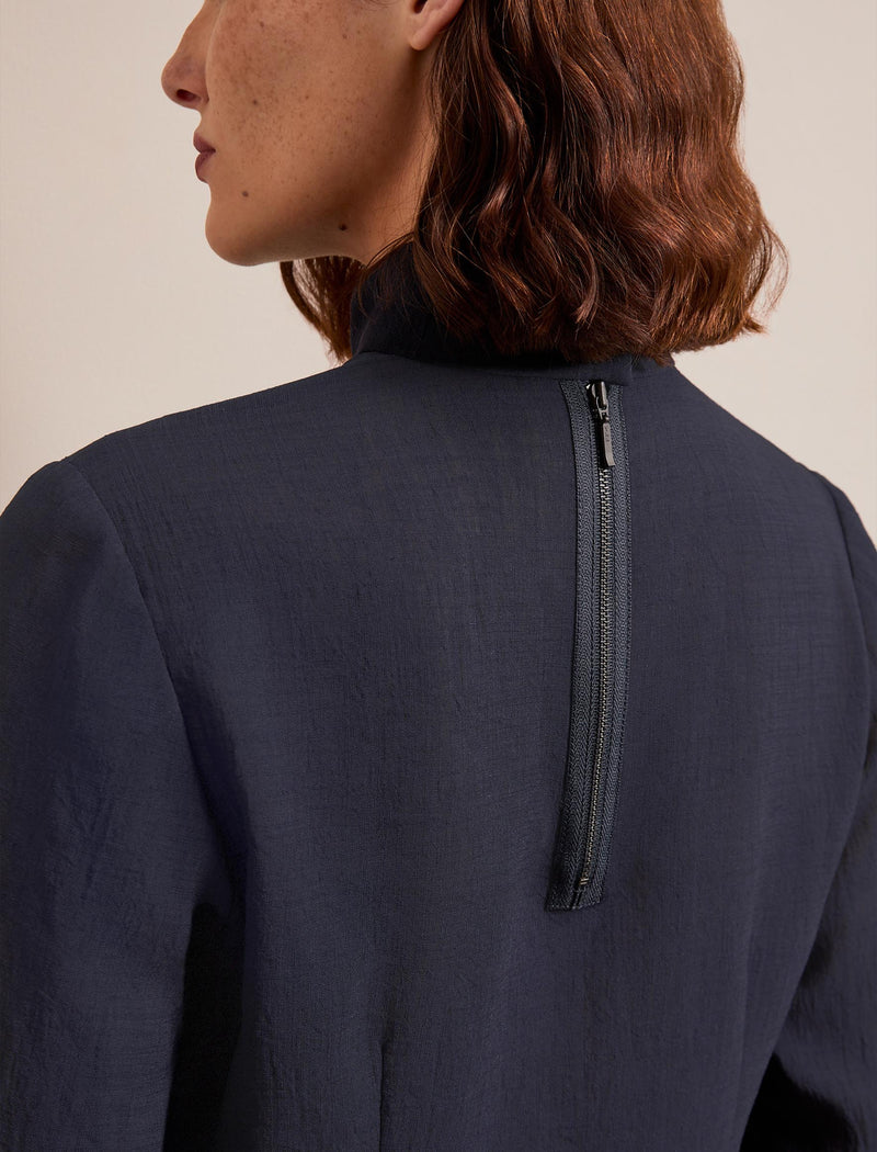 Riley Techni Voile Blouse - Navy