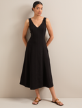 Ava Techni Voile Maxi Dress - Black