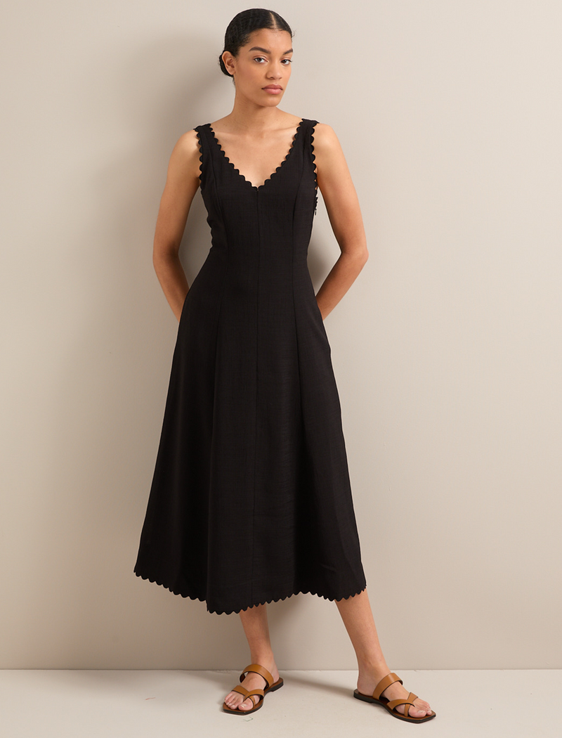 Ava Techni Voile Maxi Dress - Black