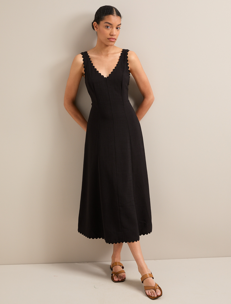 Ava Techni Voile Maxi Dress - Black