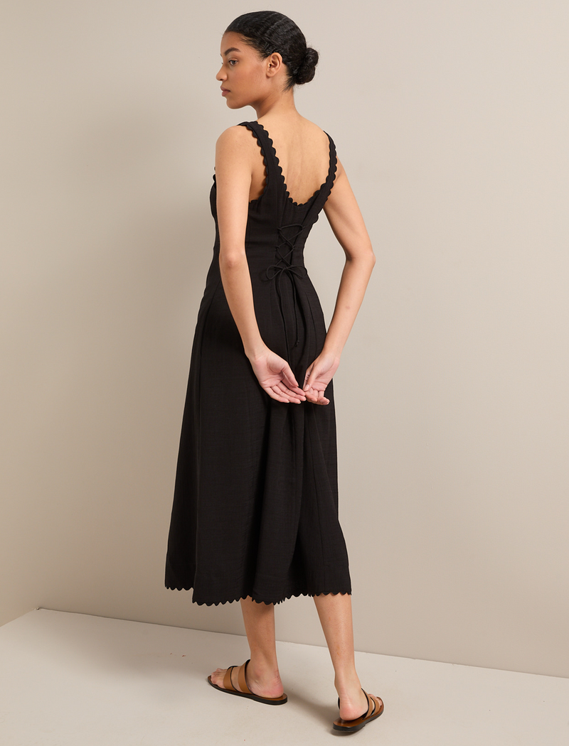 Ava Techni Voile Maxi Dress - Black