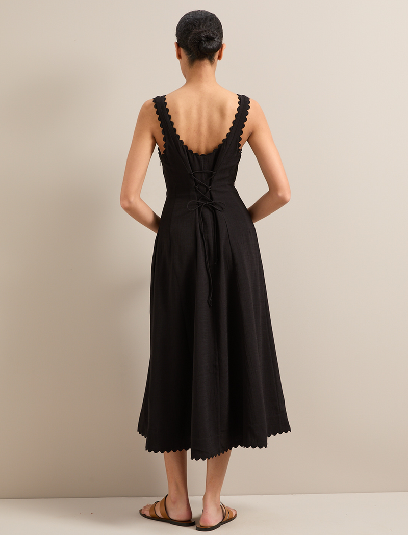 Ava Techni Voile Maxi Dress - Black