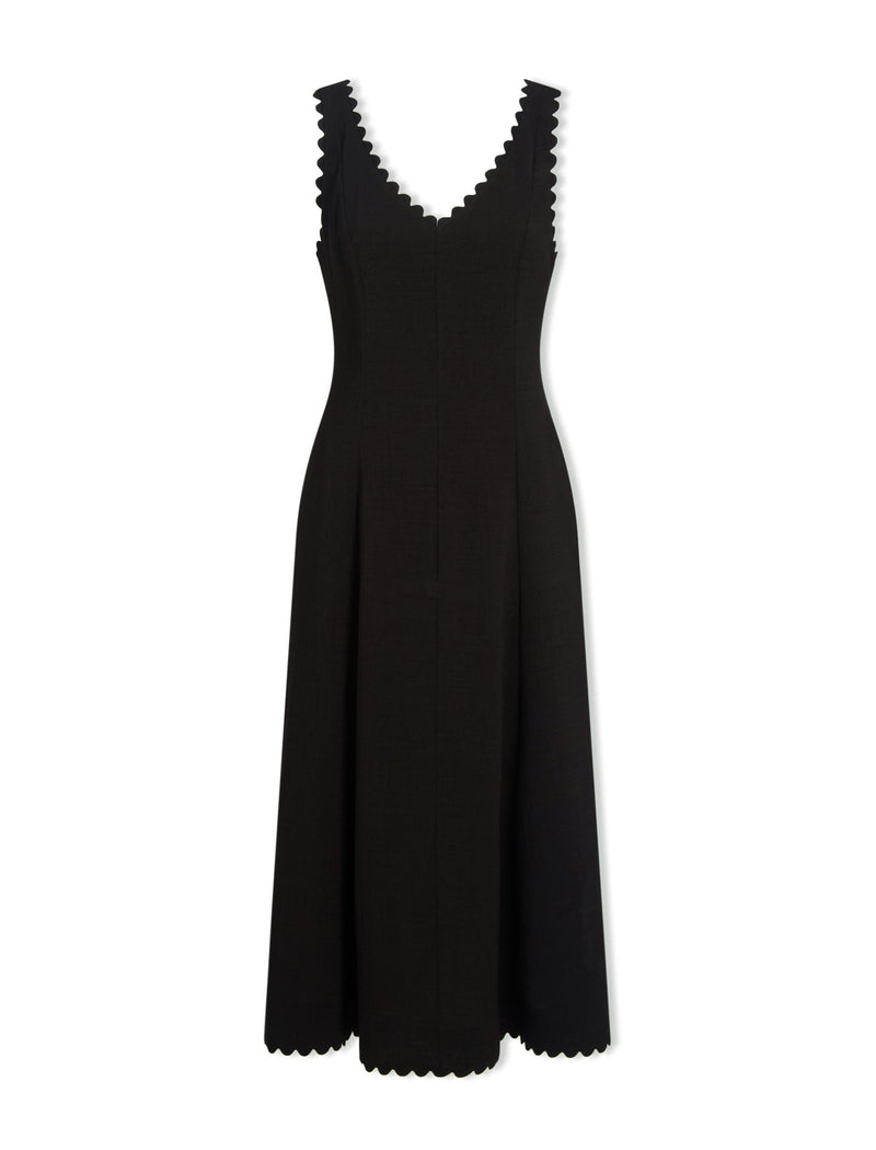 Ava Techni Voile Maxi Dress - Black