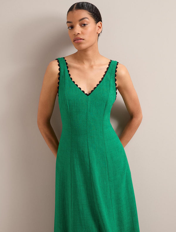 Ava Techni Voile Maxi Dress - Emerald Green