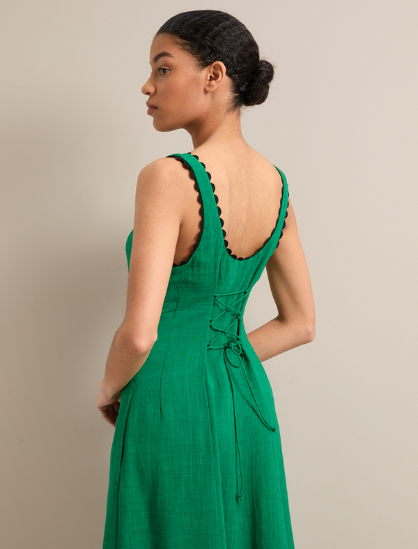 Ava Techni Voile Maxi Dress - Emerald Green