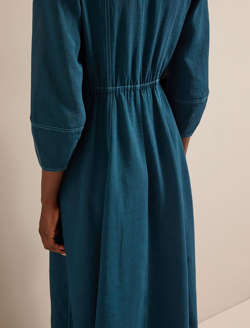 Lara Techni Voile Maxi Dress - Petrol Blue