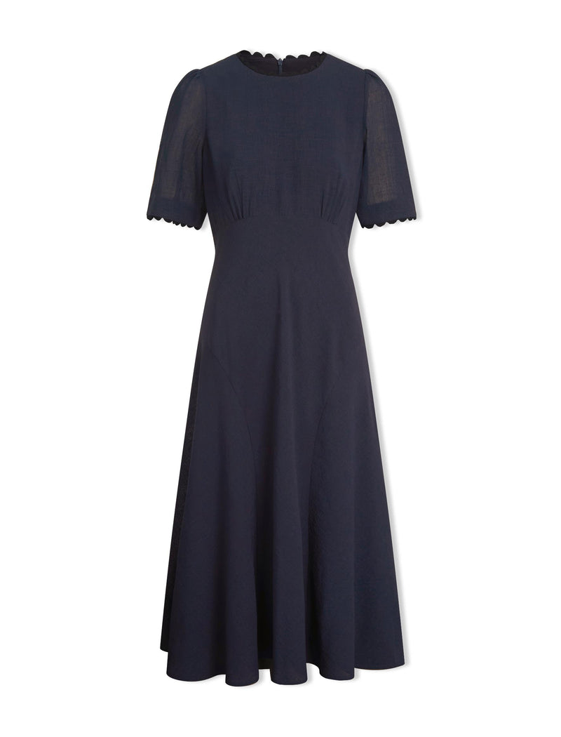 Lucy Techni Voile Midi Dress - Navy